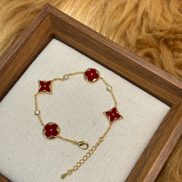 钛钢亚克力手链 GULUM 1022 红色手链气质轻奢时尚百搭小众