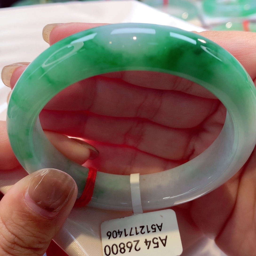 未镶嵌手镯翡翠辣绿完美种老肉细捡漏3号11