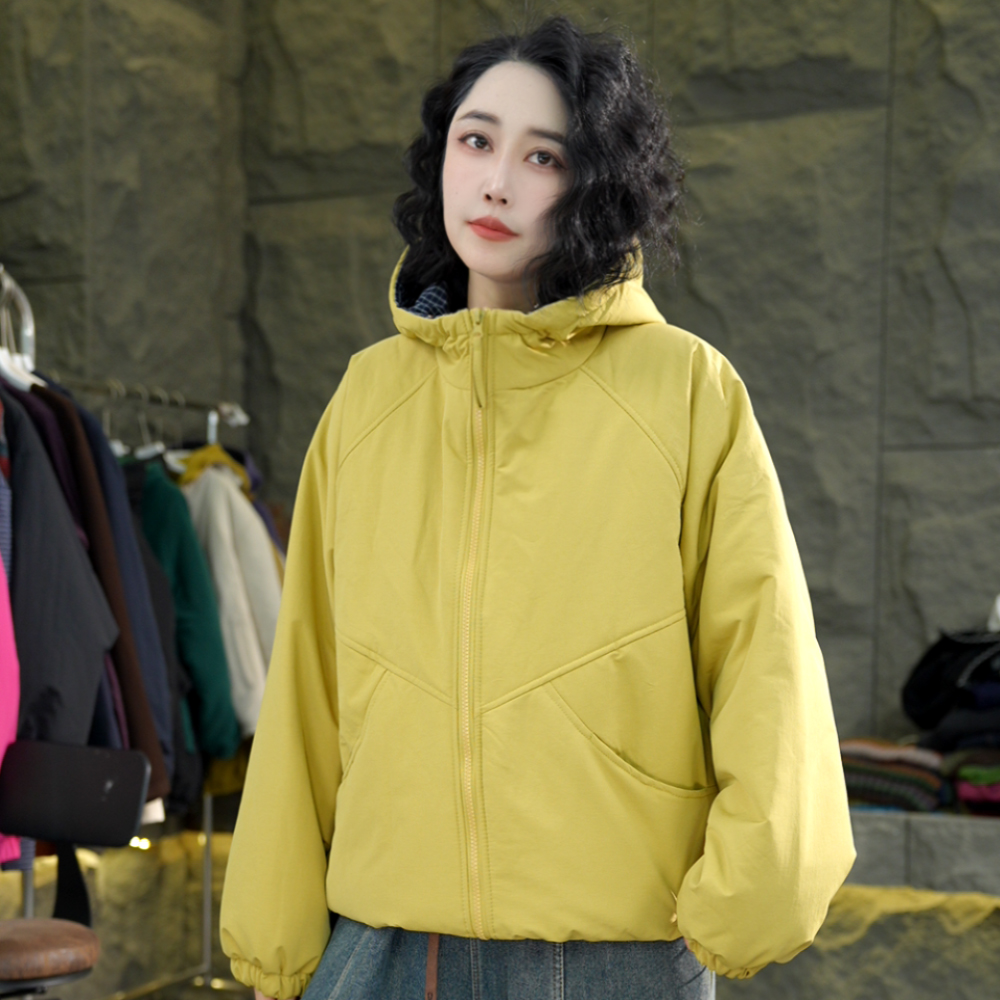 2025年冬季新款原创保暖防风派克服宽松连帽外套棉衣