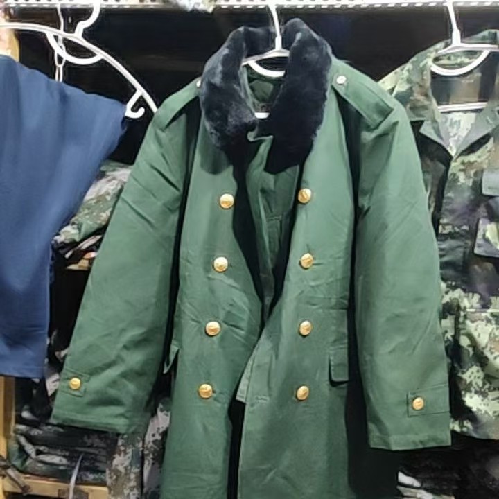 男士冬季加厚橄榄绿常服军大衣保暖防寒过膝盖长款