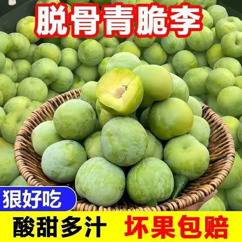 【脱骨李】青脆李四川脱骨李应季水果鲜甜多汁青皮李脆甜空心李子