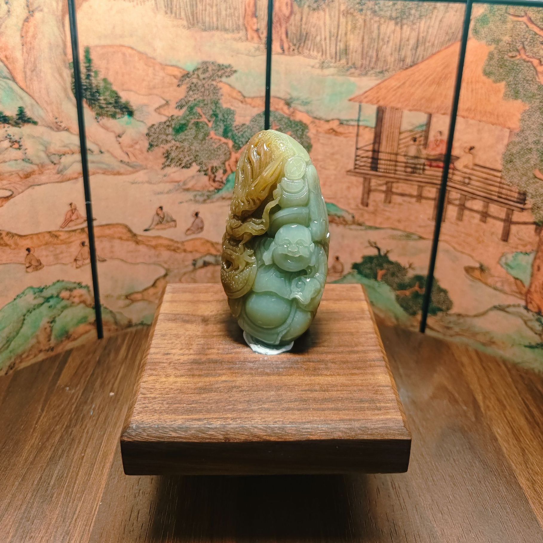 H和田玉龙佛手把1375