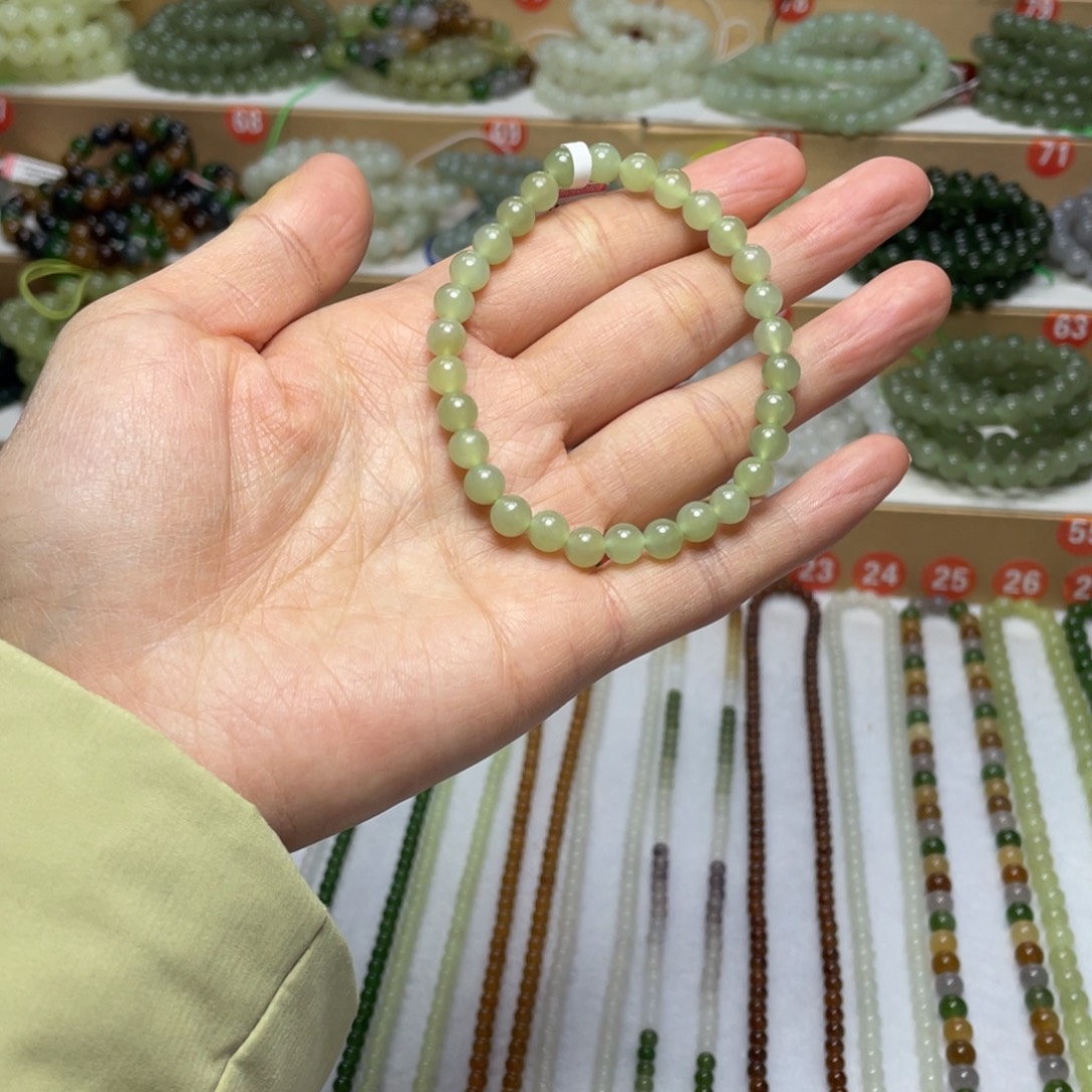 和田玉未镶嵌手链6mm