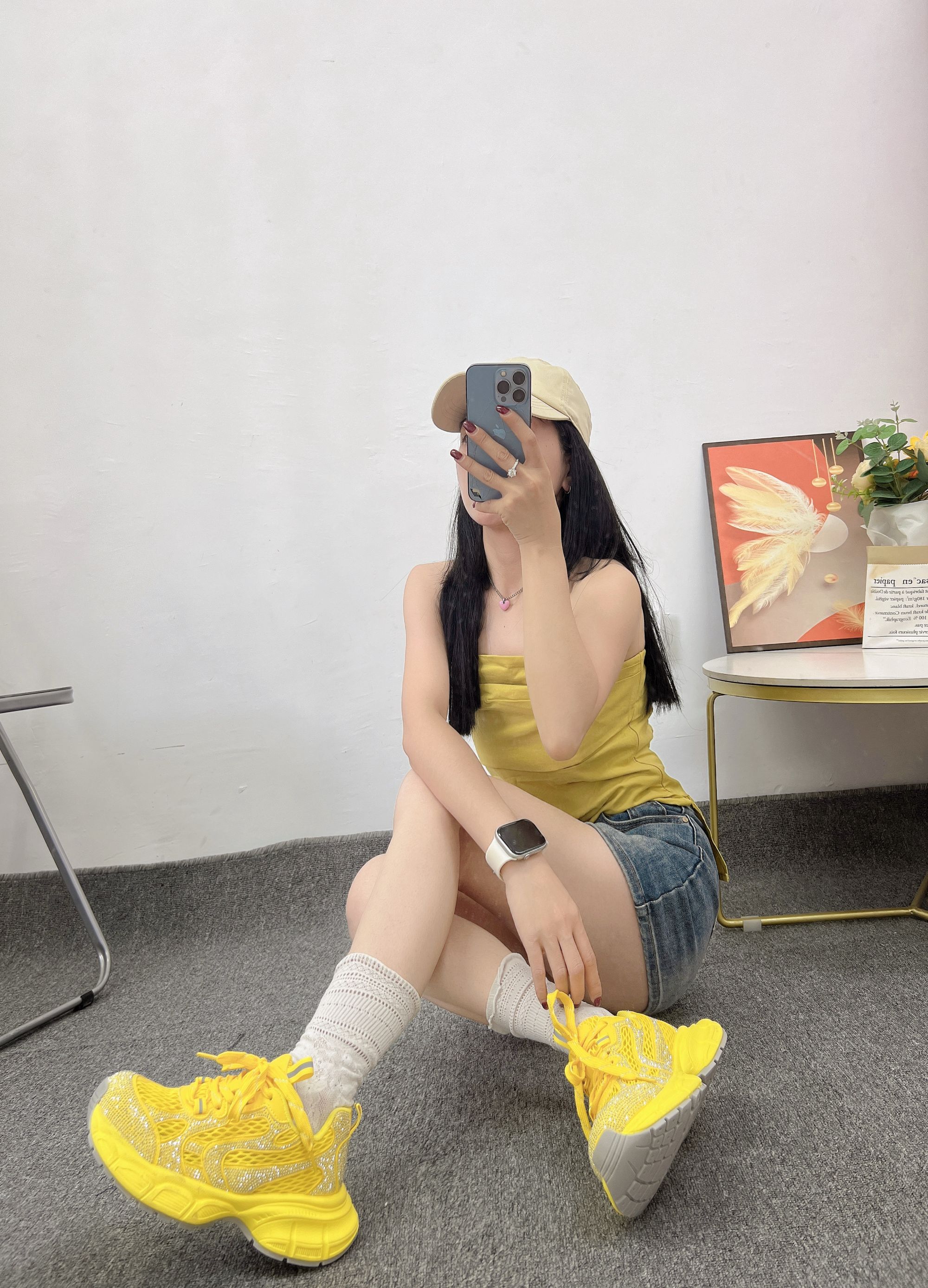 222-6欧货水钻巴家真皮透网百搭舒适老爹鞋