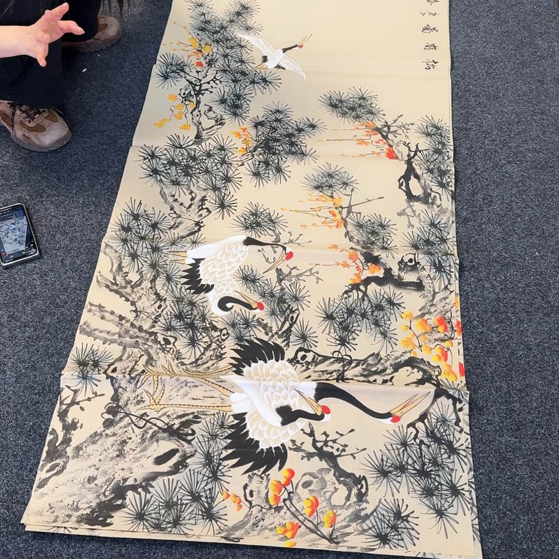 纯手绘国画作品好看小六尺