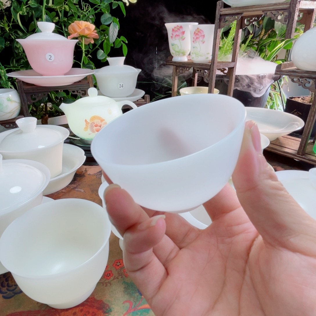 冰晶璞玉素烧小碗杯