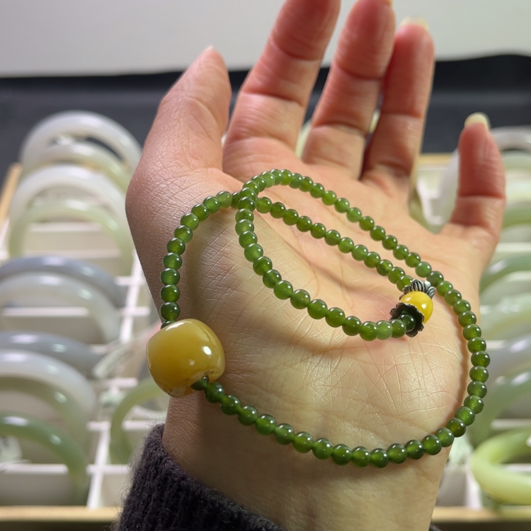 和田玉（碧玉）手链未镶嵌