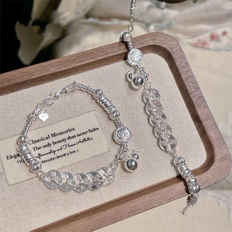 999.9银五帝钱葫芦盘缠手串