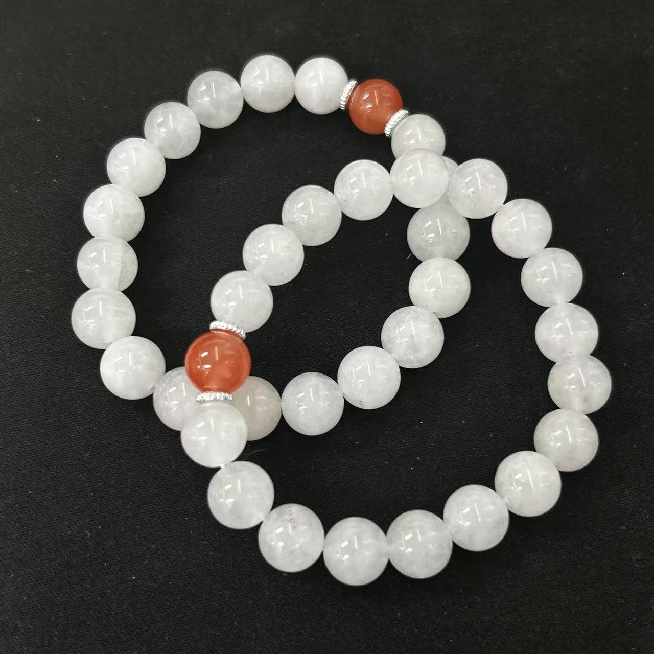 和田白玉南红手串10mm*（多样性发一件）