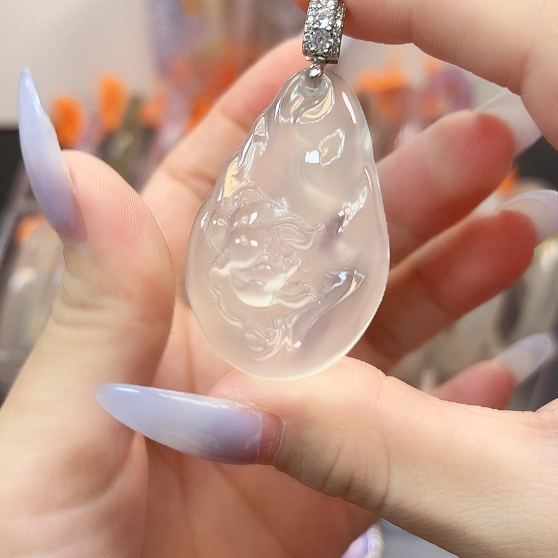 玛瑙/玉髓银S925镶嵌颈饰