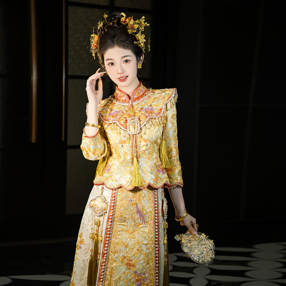 重工高端龙凤褂2025新款秀禾服新娘结婚新中式嫁衣敬酒服马来褂