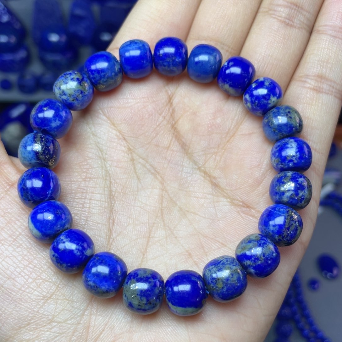 青金石未镶嵌10×9mm老型手串