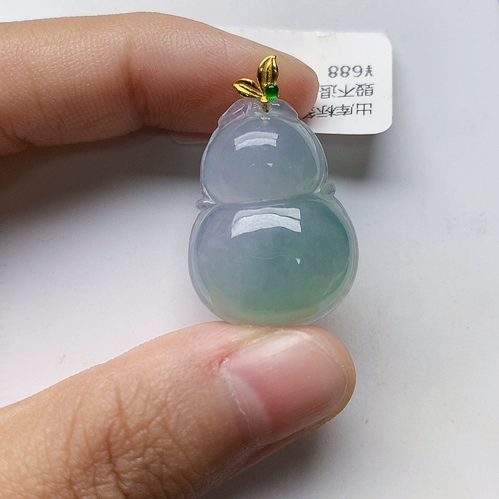 颈饰18K金镶嵌翡翠天然翡翠