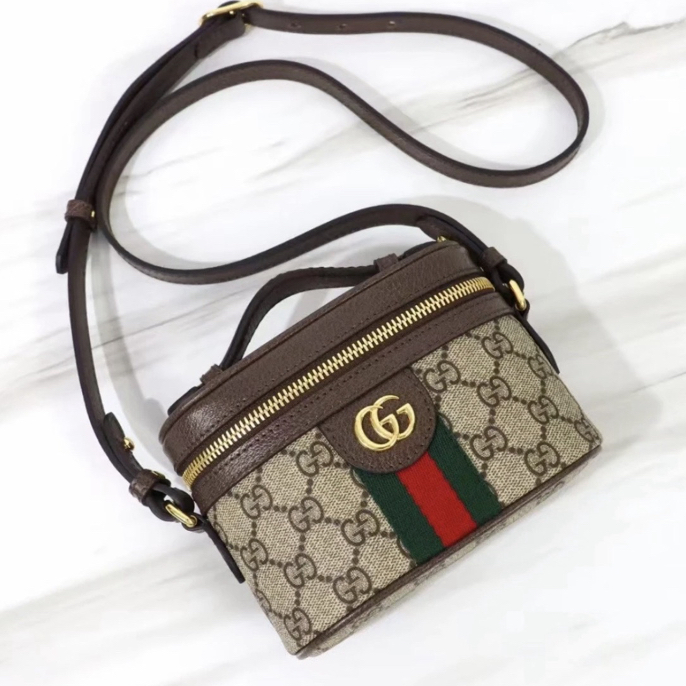 99新 GUCCI/古驰 老花 ophidia mini 盒子包