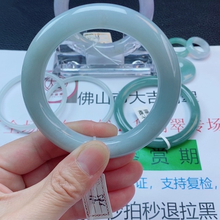 翡翠未镶嵌手镯胖圆条手镯58-59圈口