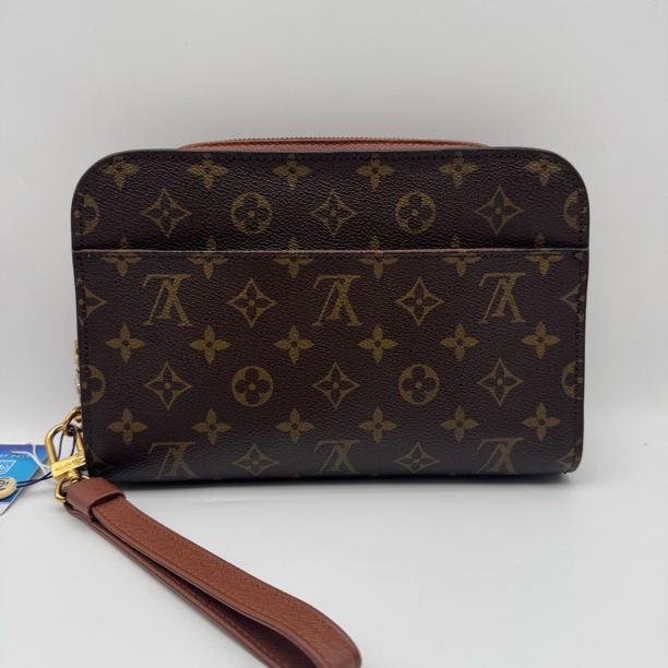 95新 LouisVuitton/路易威登 棕老花手拿包/2229