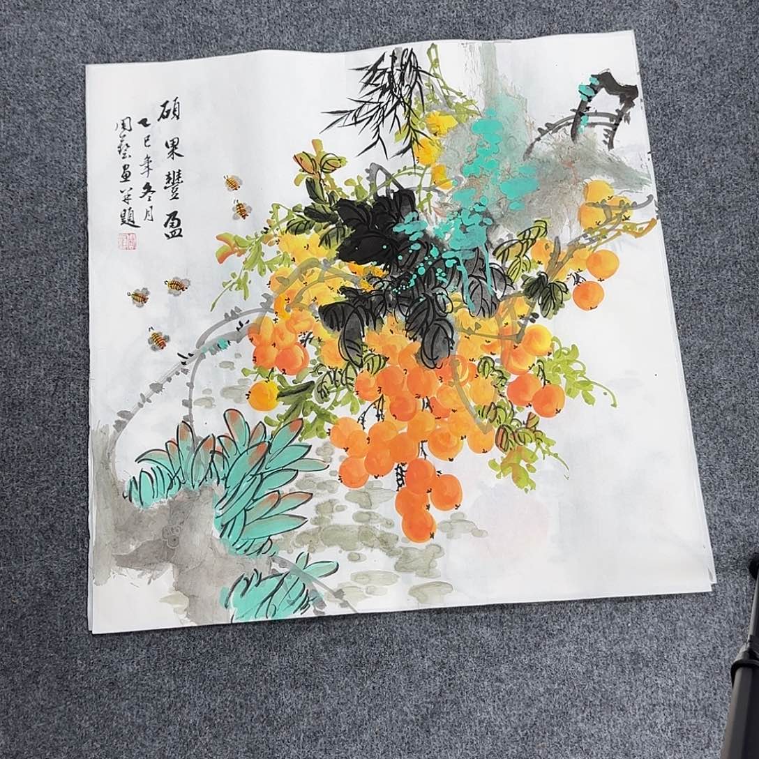 国画50*50纯手绘周艺