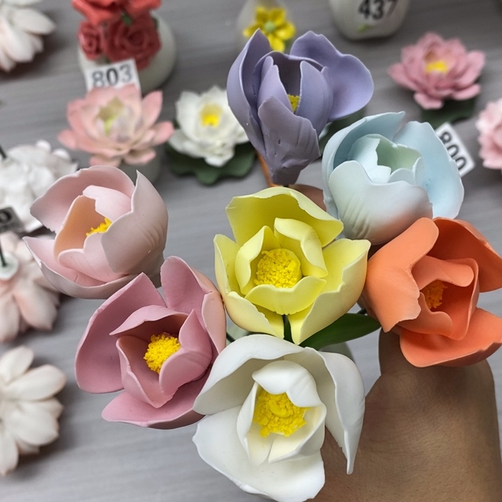 陶瓷陶瓷材料7朵组合
