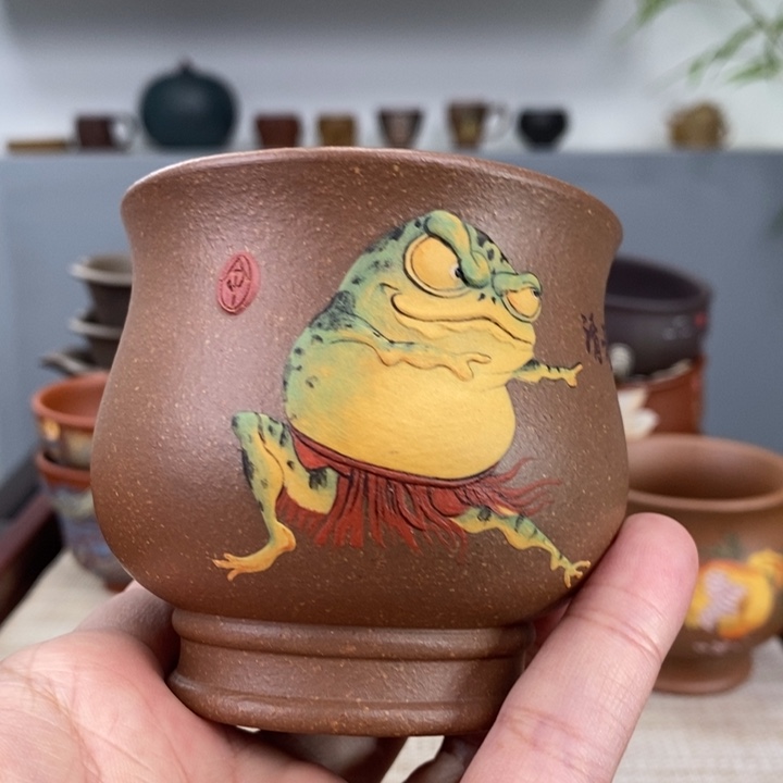 紫砂茶杯大***助宜兴紫砂主人杯