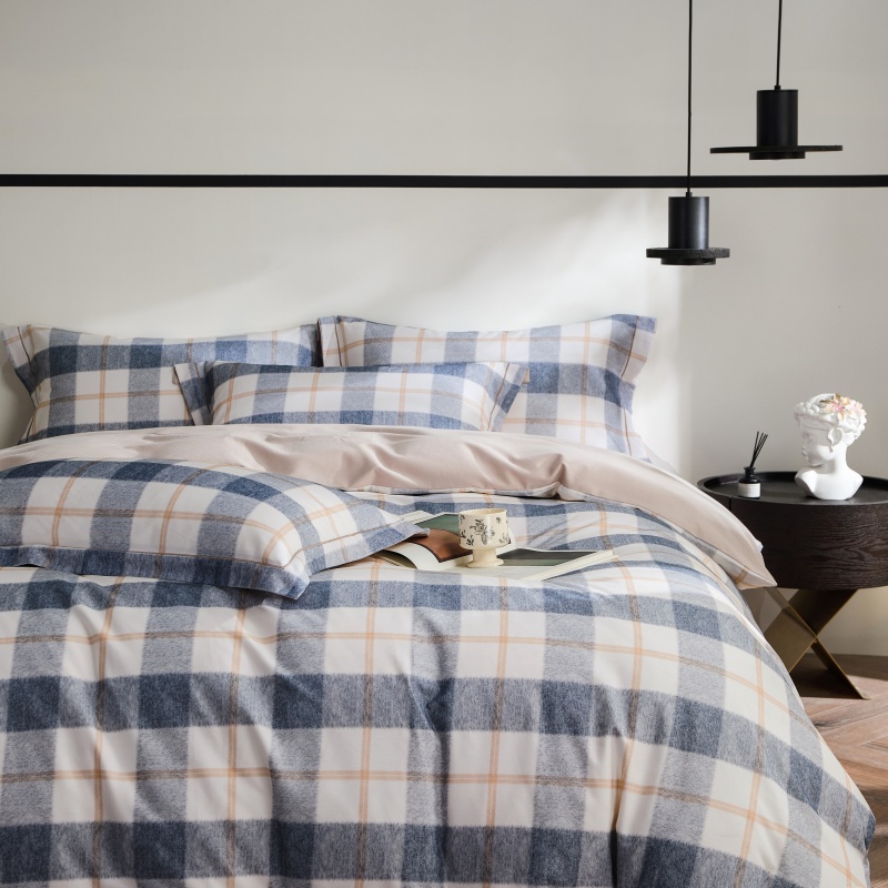 【条格卡通】2025新款简约全棉活性生态磨毛数码印花四件套