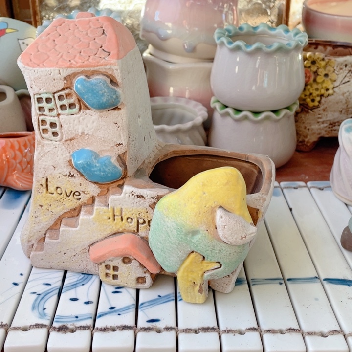 陶瓷半手工花盆默认微瑕