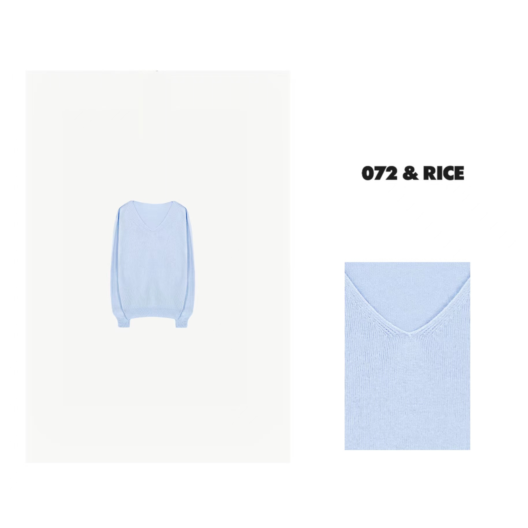 072 & RICE【简单爱】秋季休闲V领长袖针织衫 A3001 FF126