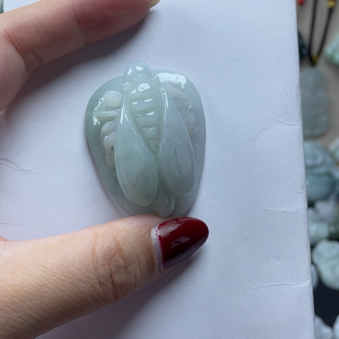 翡翠颈饰未镶嵌知了