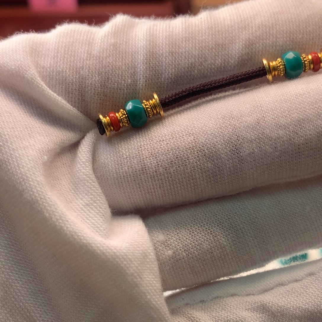 绿松石18K金镶嵌配饰j