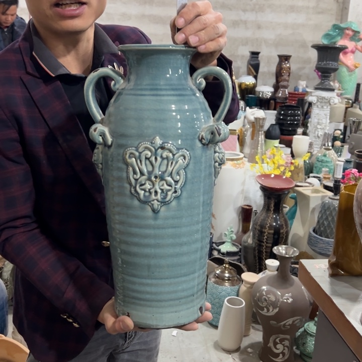 摆件高度44厘米口径10厘米微瑕捡漏