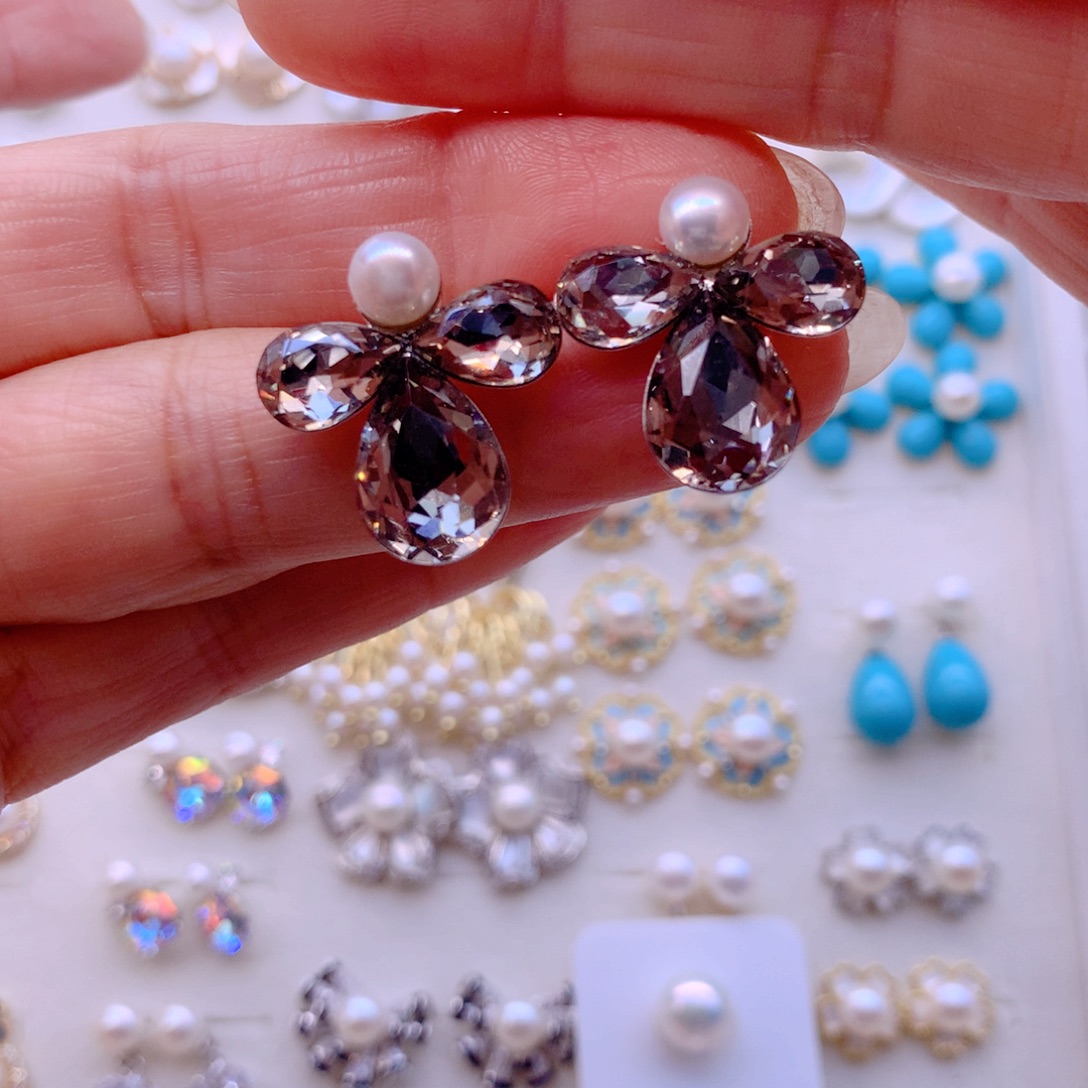 耳饰合金淡水珍珠