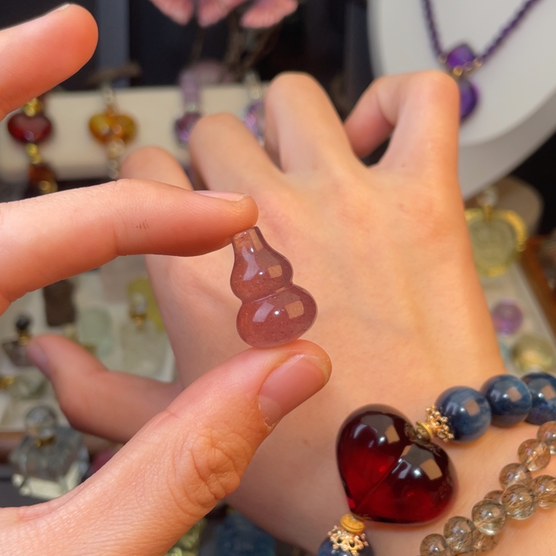 心***静水晶颈饰未镶嵌天然水晶吊坠524