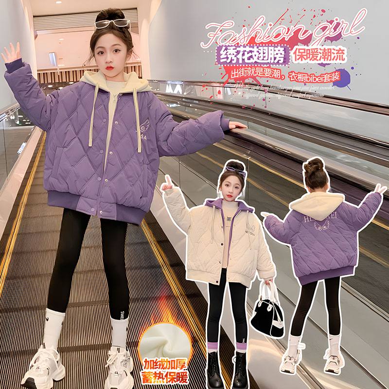【加绒加厚棉服】百款冬装大上新 女童加绒棉服外套支持一件代发