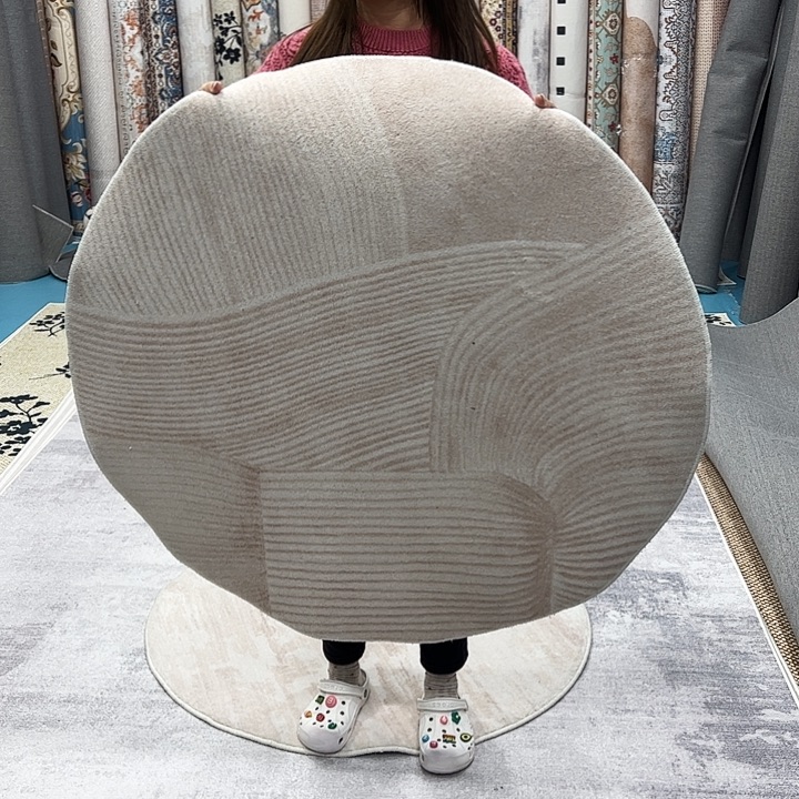 混纺加厚棉布底仿羊绒直径一米四圆全新特价福利