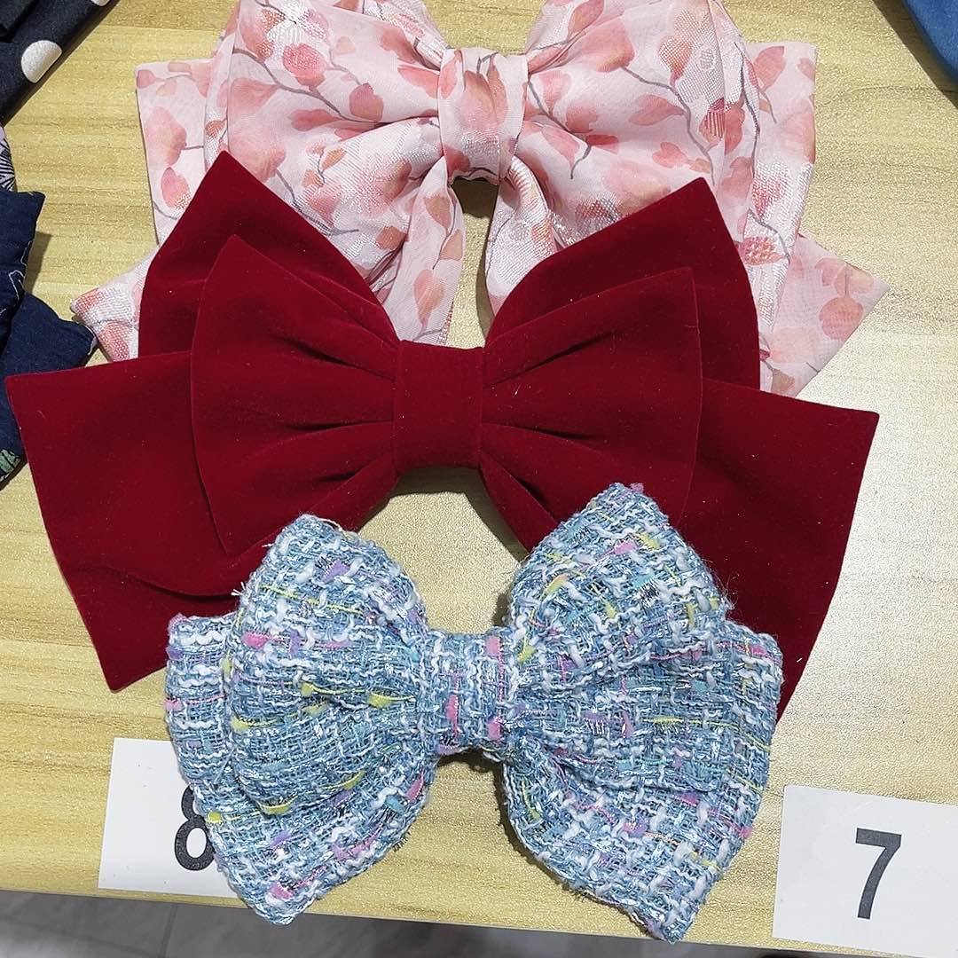 皮质铁合金蝴蝶结发夹