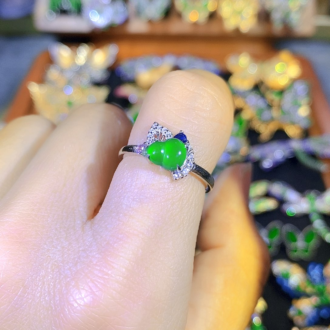 吊坠(不含链)银S925镶嵌翡翠