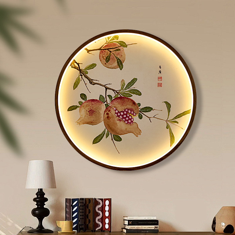 入户玄关led壁画灯装饰画新中式创意楼梯客厅沙发背景墙卧室壁灯