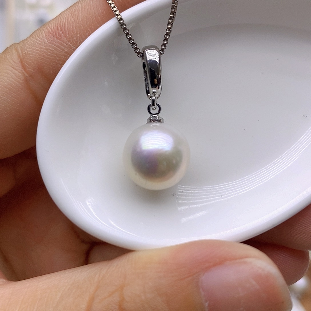 淡水珍珠银S925镶嵌吊坠(赠链)