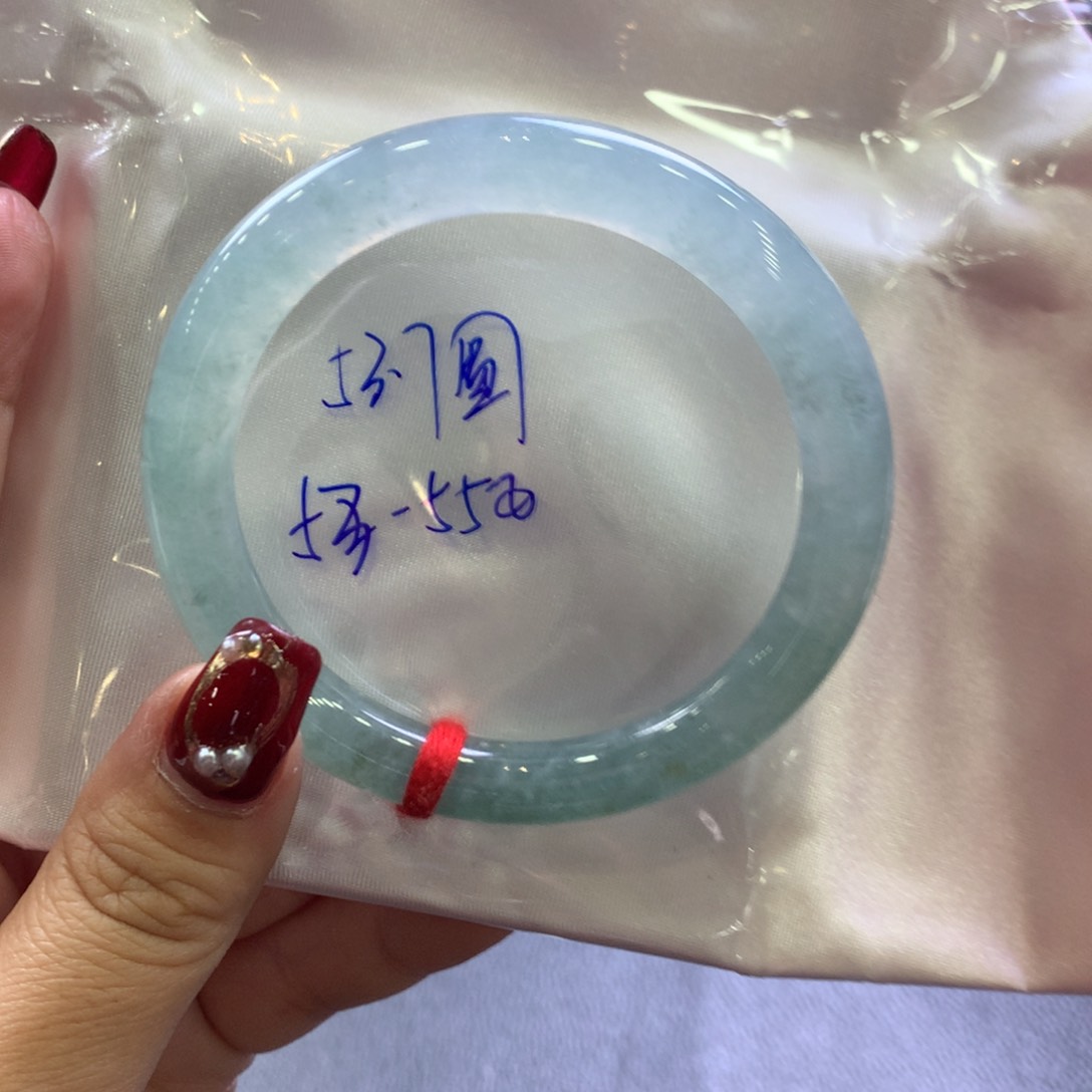 翡翠手镯未镶嵌53.4圆条