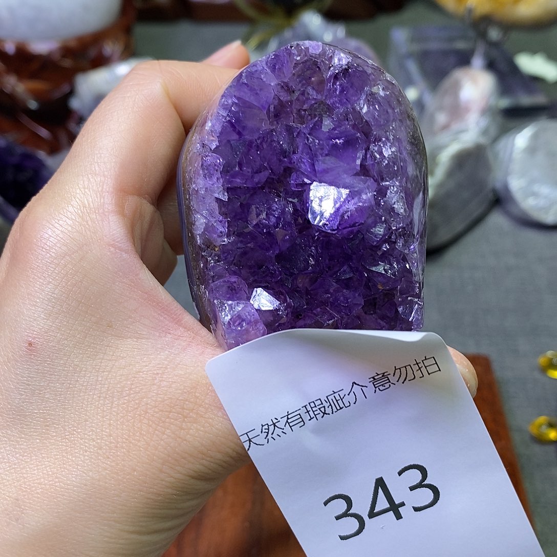 未镶嵌紫晶珠宝半成品