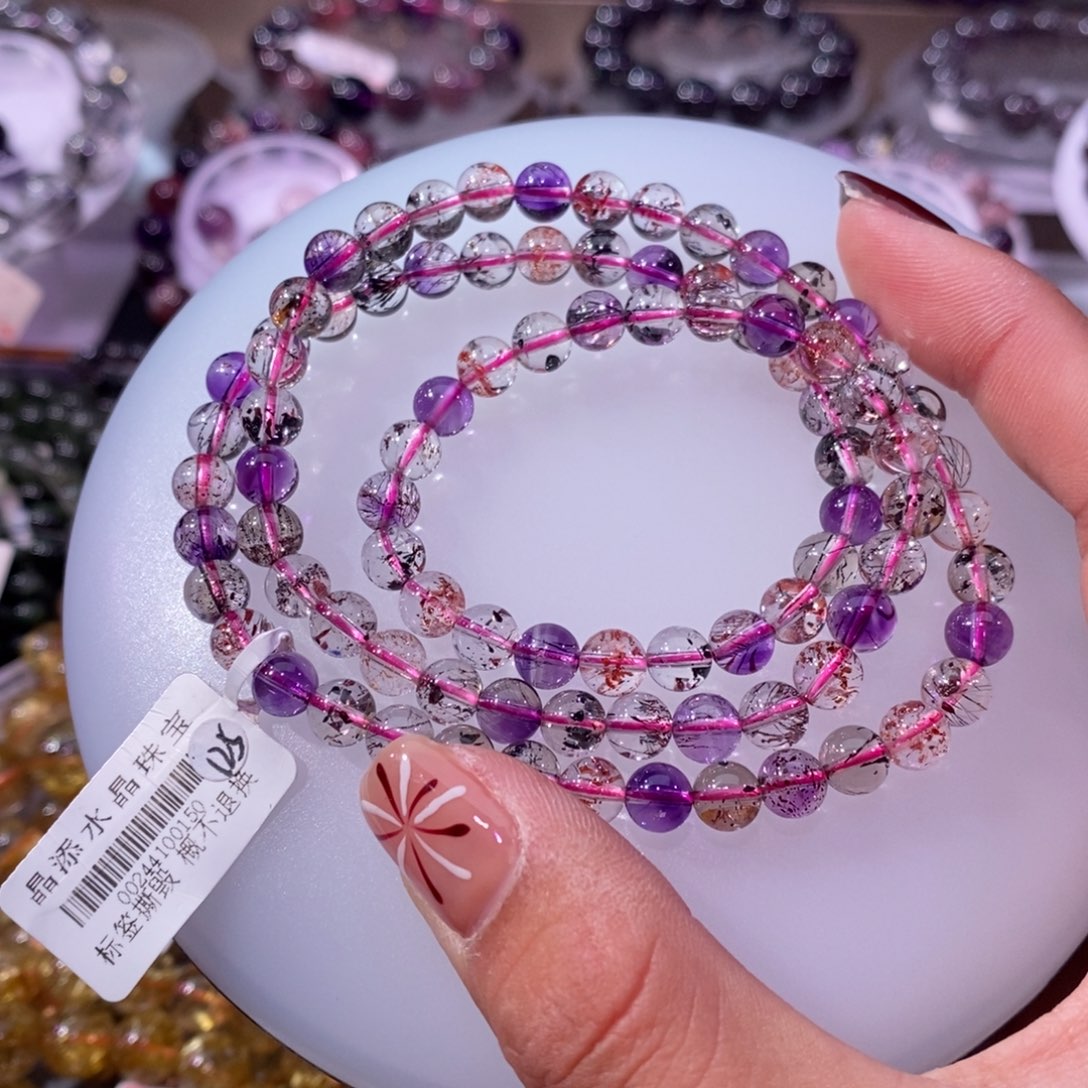 水晶手串未镶嵌超七多圈6+