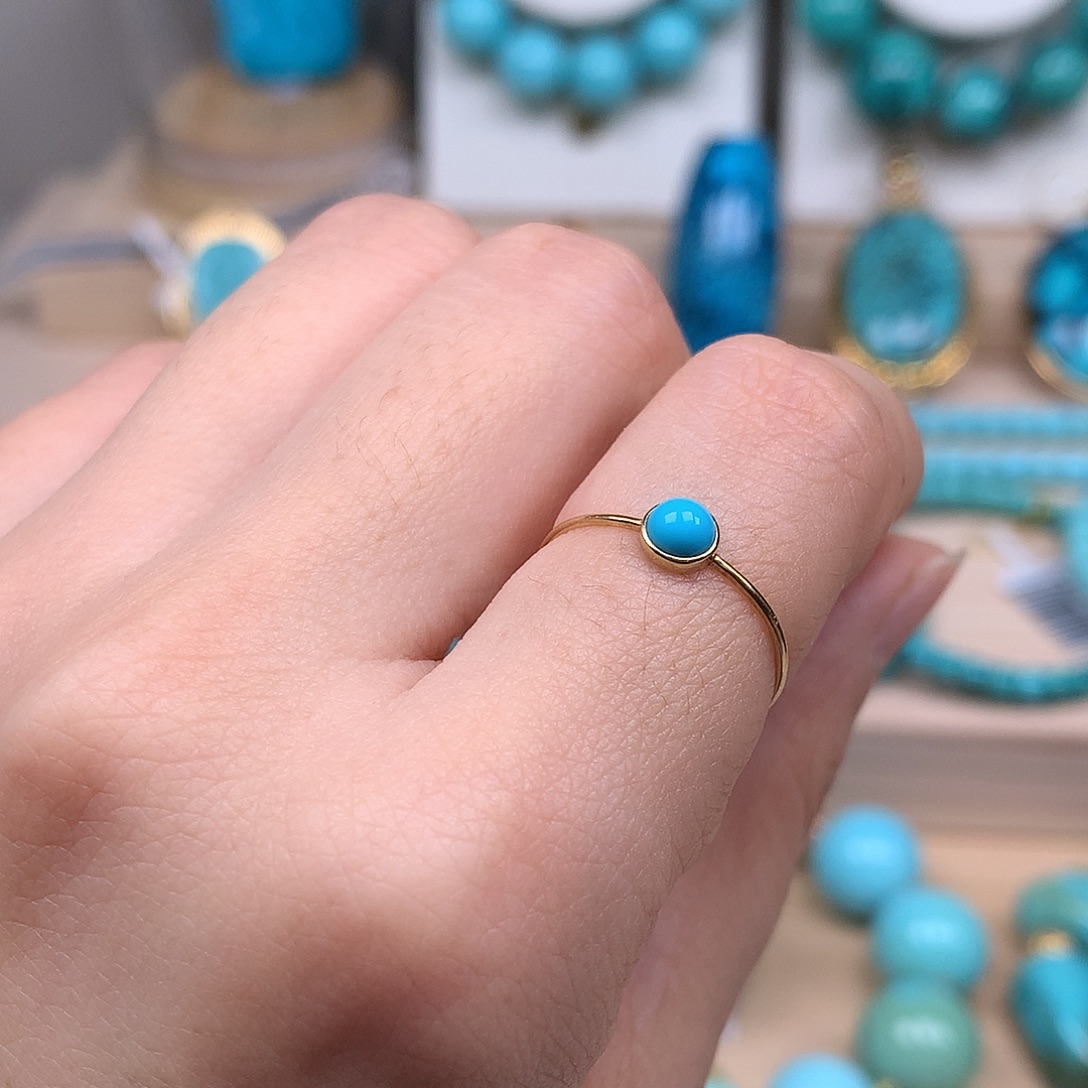 绿松石18K金镶嵌珠宝奇石