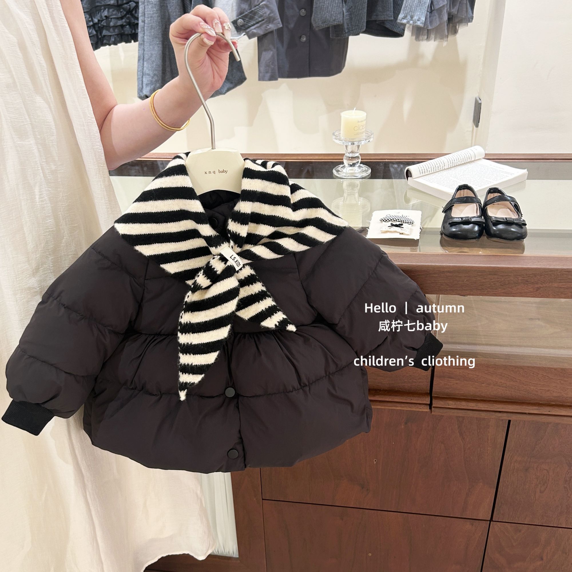 【咸柠七】原创！女童棉服冬季儿童加厚时髦宽松保暖黑色面包棉袄