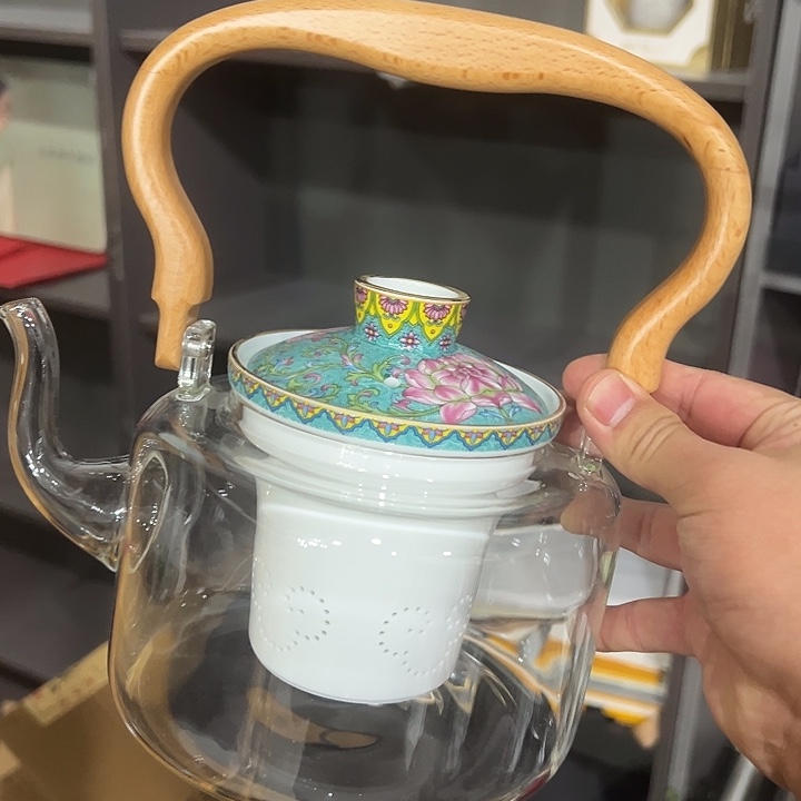 晶焱 珐琅彩 提梁壶 