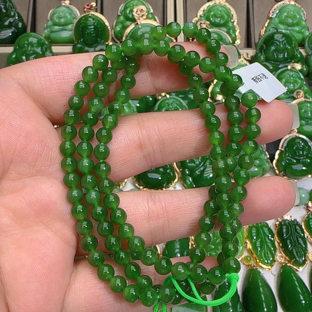 和田玉（碧玉）项链未镶嵌