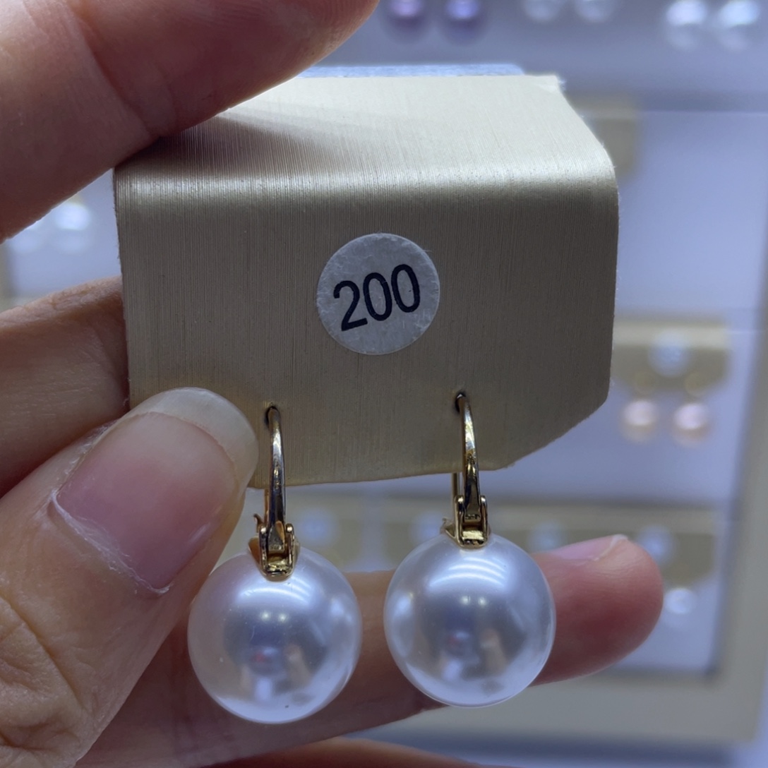 银S925镶嵌淡水珍珠耳饰