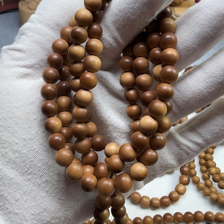 檀香木手串/手链印度迈索尔老山檀香0.8横纹多圈微瑕