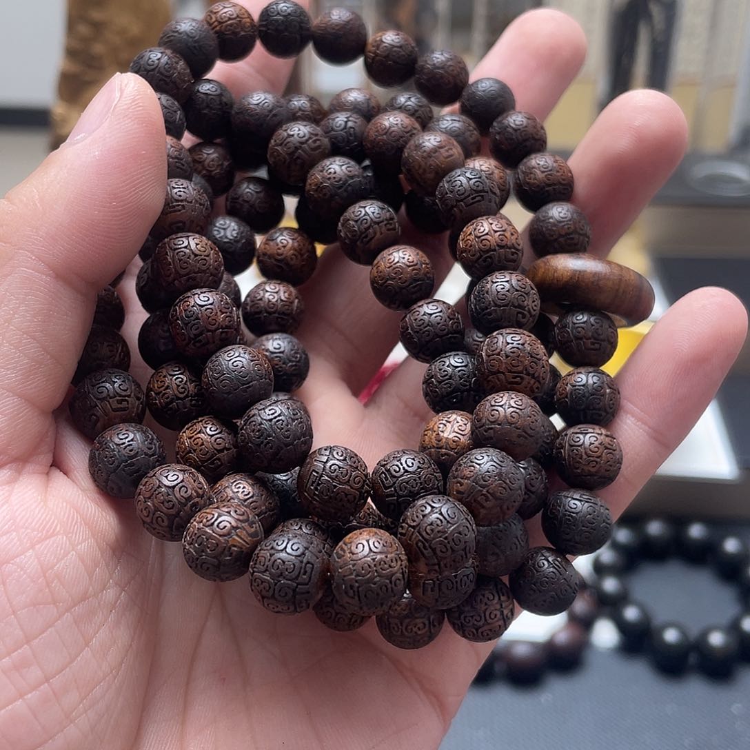 非洲檀香无事牌成品手串成品手串