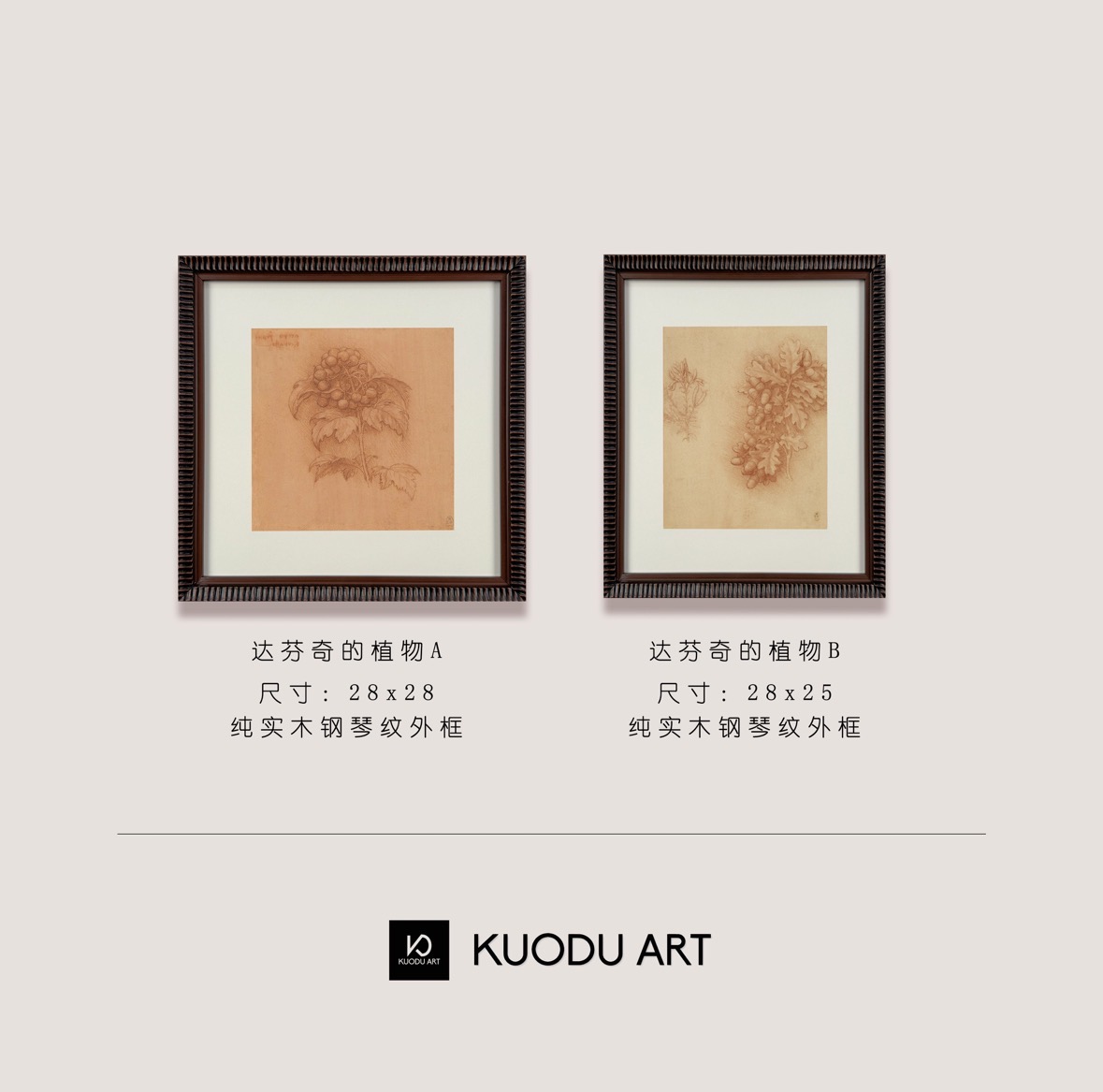 达芬奇植物-法式复古花卉装饰画客厅餐厅玄关卧室挂画