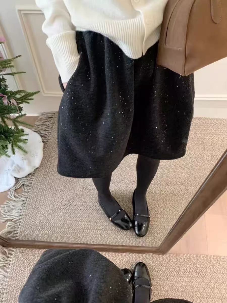 米满满-Seey-681-秋冬闪闪时尚百搭半裙