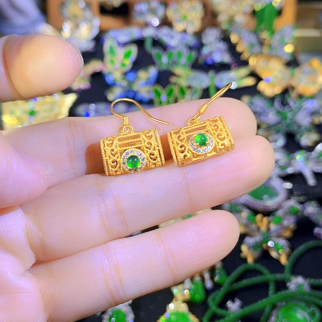 吊坠(不含链)银S925镶嵌翡翠